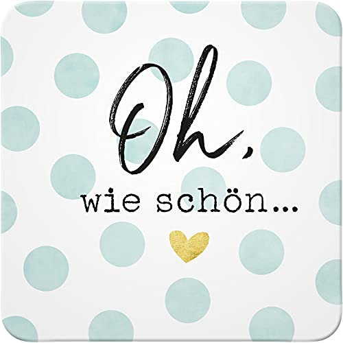 H:)PPY life 47445 Untersetzer Oh, Kork, 9,5 cm x 9,5 cm, Mehrfarbig