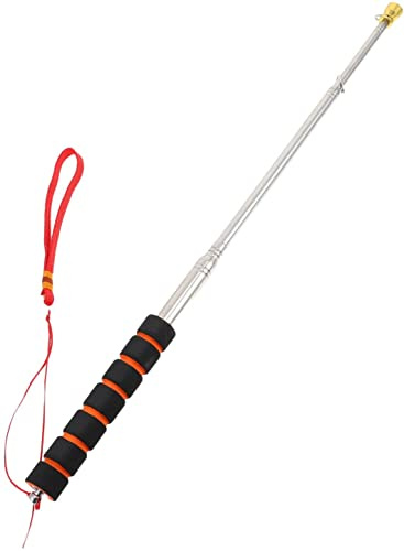 Namvo Edelstahl-Teleskop-Flaggenmast, langlebig, tragbar, ausziehbar, Führungsfahnenmast mit rutschfestem Griff für Reiseleiter, Lehrer (32 cm)