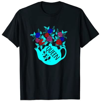 Teapot with Floral Bouquet Queen for Wonder Grandma or Mom T-Shirt
