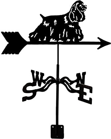 ANCHA Store Girouette pour Chien, girouette Noire, Outil de Mesure de la Direction du Vent de décoration de Jardin de Silhouette d'animal, pour la décoration extérieure de Toit de Ferme