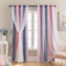 XiDi Dream Star Verdunkelungsvorhänge für Kinderzimmer, Mädchen, Prinzessin, Vorhang für Tochter, Schlafzimmer, Fenster (grau, pink, lila, 86 B x 160 cm L)