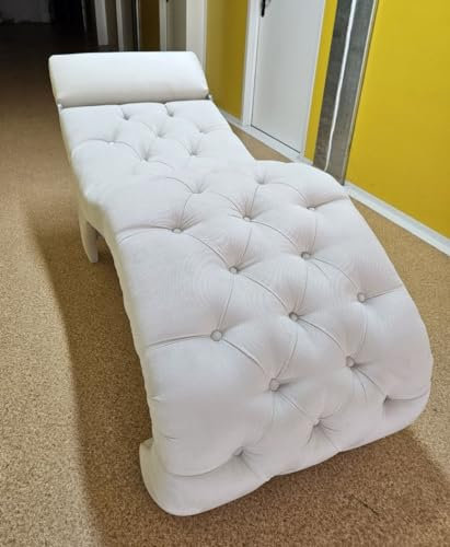 Anatomische Kosmetikliege mit verstellbarem Kopfteil, Velours, 175x70 cm, Liege für Wimpernverlängerung, PMU, Augenbrauen Design - crème