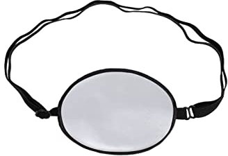 Patch d'Oeil Strabisme Ajustable Cache-Oeil Masque pour les Yeux avec Boucle Cache-œil en Soie Blanc