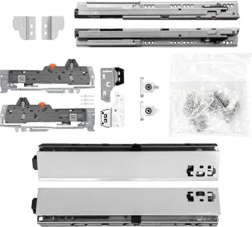 BLUM Schubladenschienen TANDEM SET; Zargenhöhe 68mm, mit TIP-ON BLUMOTION Einheit, 30kg, NL500mm, grau, bis KB600mm