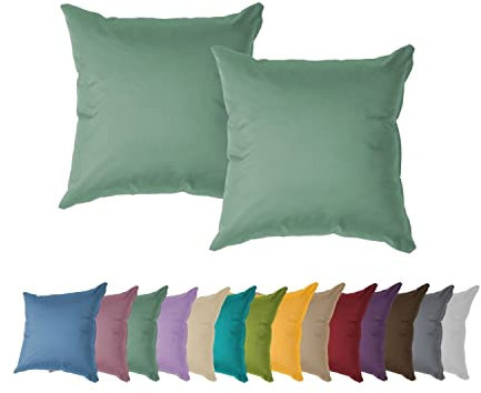 chilly pilley® Gartenkissen Wasserfest Dekokissen Set Sofakissen Rückenkissen Indoor-Outdoorkissen 2er Set 45x45 Pastellgrün