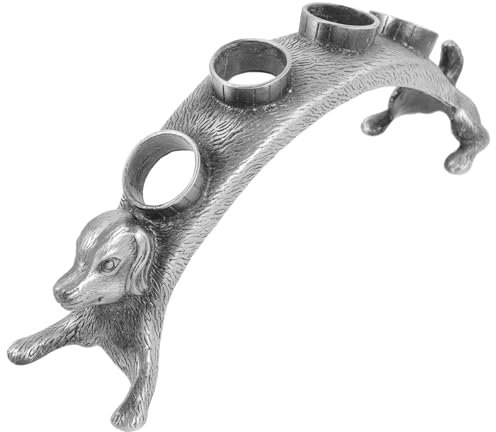 KOMBIUDA Vintage Dog Shaped Wine Bottle Stopper Holder Metal Wine Corker Display Rack Bottle Organizer