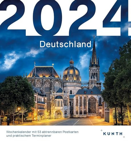 Deutschland - Postkartenkalender 2024 - Kunth-Verlag - Tischkalender mit 53 traumhaften Postkarten - 16 cm x 17,5 cm