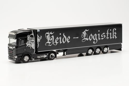 herpa LKW Modell Scania CS 20 HD Kühlkoffer-Sattelzug Heide Logistik, Miniatur im Maßstab 1:87, Sammlerstück, Made in Germany, Kunststoff
