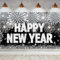 Silvester Deko 2024 Happy New Year Banner Silber, XXL Neujahr PartyDekoration Silber, 2024 Neujahr Hintergrund Banner für Silvester Dekoration Neujahr Deko 2024