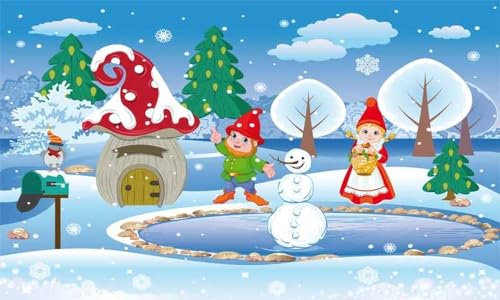 Flagge Fahne Winter Zwerge im Winter 90x150 cm Wichtel Fahnen Flaggen