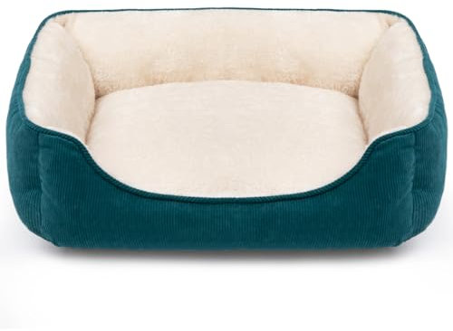 Hollypet Panier pour Chat et Chiot, Niche Maison pour Petit Chien, Lit Coussin Doux et Respirant pour Sommeil, Vert (55 * 45 * 15cm)