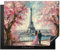 KitchenYeah© Protège Plaque Induction 65x52 cm Deco Cuisine Accessoire Pratique Protection De Vitroceramique Kitchen Gadget Tour Eiffel - Couple - Rose - Romantique - Arbres - Paris