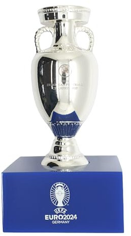 UEFA Euro 2024 AMBALLCOM Réplique du Trophée 3D sur le Podium avec le logo| Différentes Tailles | Multicolore | (100mm)