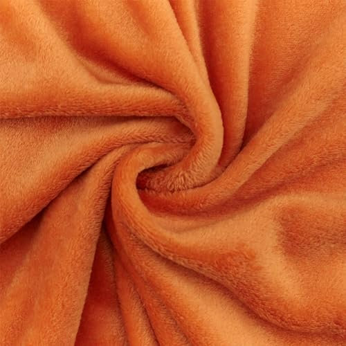 Wellness Fleece Stoff, kuschelig weicher Fleecestoff zum Nähen, orange (Länge am Stück: ab 50cm / Breite: 150cm)