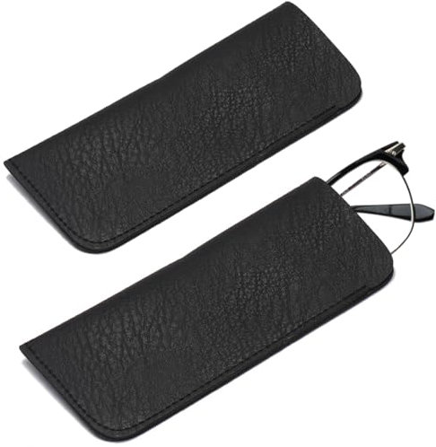 LYQNIHOB 2 PCS Custodie per Occhiali in Morbida Pelle, Ideali per Donna e Uomo, Borsa Astuccio da Viaggio Portatile, per Conservare e Proteggere i Tuoi Occhiali da Lettura, qualità e Stile convivono
