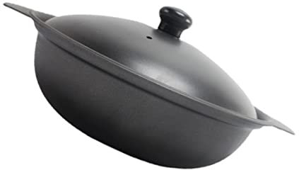 COLLBATH Cazuela De Hierro Fundido Para Arroz y Estofado Diseño Clásico Fácil De Limpiar Resistente Ácidos y Álcalis