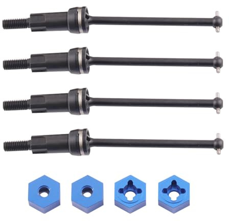 JOYSOG RC CVD-Antriebswelle für ARRMA 1/18 Granit Grom Metall vorne und hinten Antriebswellen, Upgrade-Teile (schwarz), 4 Stück