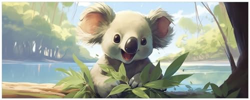 Wallario Poster - Australische Idylle: Der lächelnde Koala in Premiumqualität, Größe: 80 x 200 cm XXL-Poster