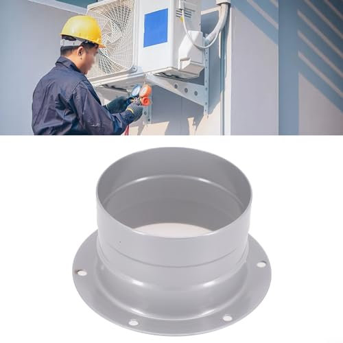 Connettore a flangia per condotto in metallo, flangia in metallo da 7,6 a 20,3 cm, adattatore per tubo dell'aria da parete, per apparecchiature di ventilazione (100 mm)