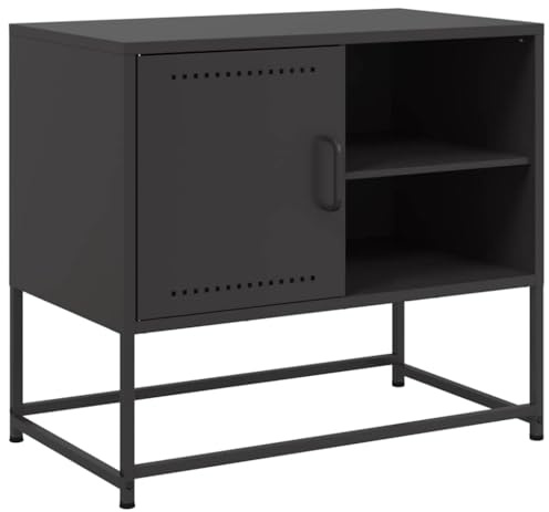 vidaXL TV-Schrank Schwarz 68x39x60,5 cm Stahl