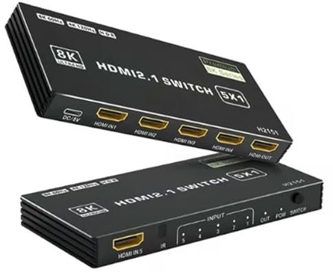 Switch Splitter HDMI 2.1 120Hz 8K 5 porte 48gbps con telecomando