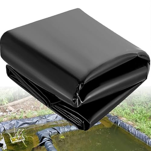 YSPZDQ Teichfolie Gartenteich Teichplane, Große Fischteichfolie, Flexible HDPE Folie Schwarz, Wasserdicht Schwarze Folie Garten, für Fischteiche, Brunnen, Wassergarten und Wasserfall(8x10m)