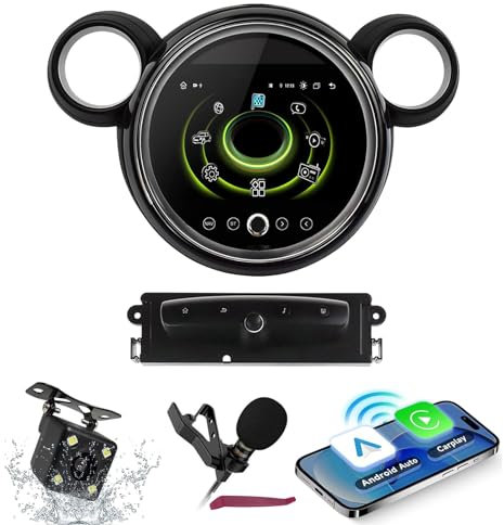 Android 15 Car Radio Navi for Mini Cooper R56 R60 2007-2014 9Screen Multimedia Player with Wireless Carplay GPS Navigation HIFI FM 5G-WiFi SWC DSP MIC Camera,8G+256G