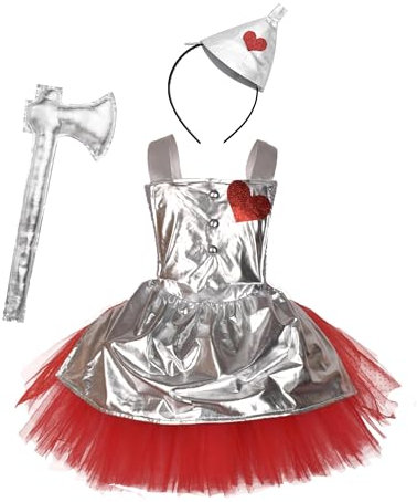 Girls Dorothy Lion Scarecrow Tin Man Costume, Oz Book Movie Role Play Tutu Dress with Accessory for Halloween Birthday Party World Book Day Stage