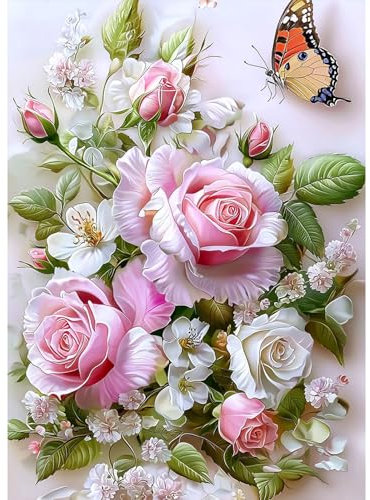 MAXBYE Blumen Diamond Painting Art Kits für Erwachsene, 5D Diamant Art Set DIY Vollbohrer Kunst Crystal Bastelset für Anfänger, Diamantmalerei Kunsthandwerk für Zuhause Dekor 30x40cm