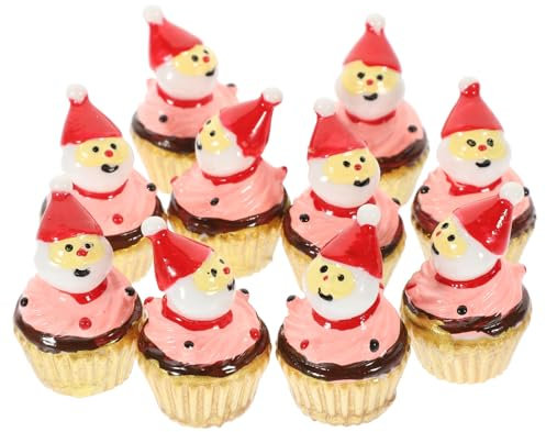 KONTONTY Weihnachtsmann Künstliche Cupcake-Modelle Lebensechte Kuchendekorationen Für Weihnachtsdeko Party