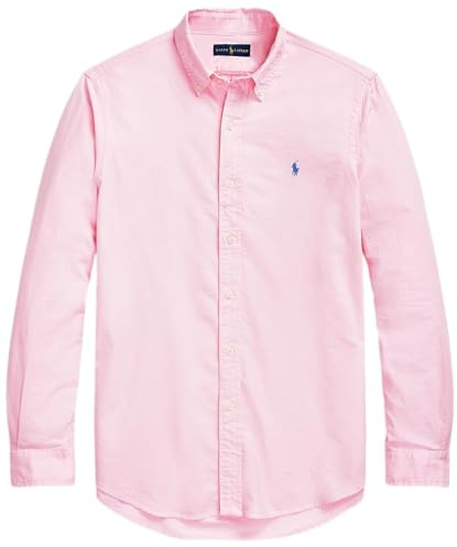 POLO RALPH LAUREN Camicia sportiva classica Oxford a maniche lunghe da uomo, Rosa Carmelo Basic, L