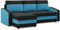 Mebligo - Ecksofa mit Schlaffunktion, Universelle Seite, Schwarz + Blau (Mikro 15 + Mikro 18)