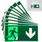 BAIFULAI Señal de Salida de Emergencia Brillante: 10 Piezas de Carteles Autoadhesivos de Vía de Escape, con Brillo Prolongado, para Interiores y Exteriores (30x15cm)