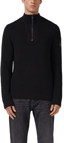 s.Oliver Gerippter Baumwoll-Pullover mit Troyer-Kragen