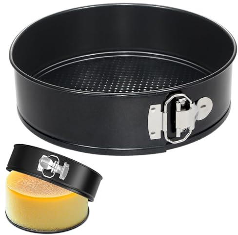 BFGLLY 20CM Non-Stick Spring Form Cake Tin, Round Cake pan with Loose Base Carbon Steel Cake Tins for Easy Release, Fridge and Freezer Safe, 8 inch