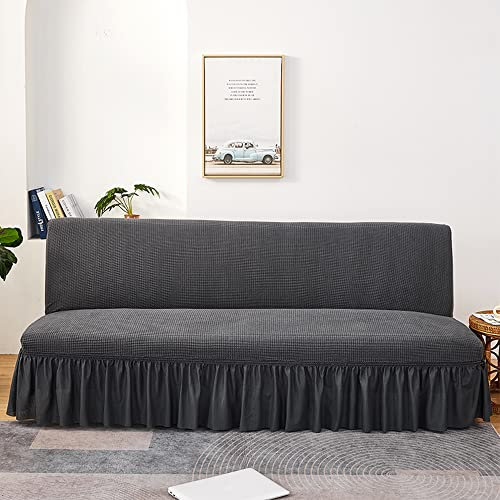 Stretch Armless Sofa Bed Cover Futon Slipcover Elastic Armless Sofa Cover (06)