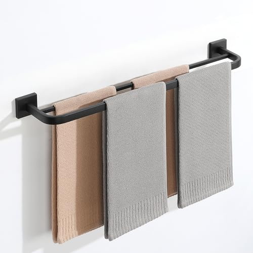 Mooche SUS304 Edelstahl Handtuchhalter, Wandmontage Handtuchstange, Schwarz | Einzelhandtuchstange Handtuchstange für Badezimmer, Küche, Zuhause