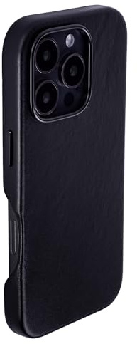 Dockem Genuine Leather Case V2 for iPhone 16 Pro with Full Camera Control Cutout, Compatible with MagSafe (MSGL, Black)
