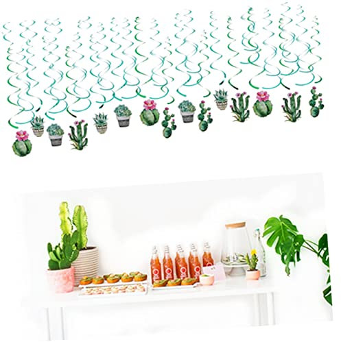 Luxshiny Ornement Spirale De Cactus Tropical Vert Décoration Suspendue pour Fête Hawaïenne Et Thème Estival