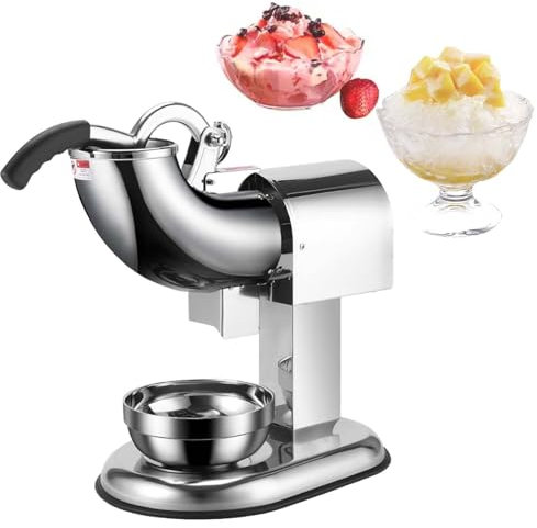 Tritaghiaccio Commerciale - Doppia Lama 100 Kg/H, Tritaghiaccio Elettrico Per Granite, 1400 Giri/Min, Corpo Interamente In Acciaio Inox,2blades