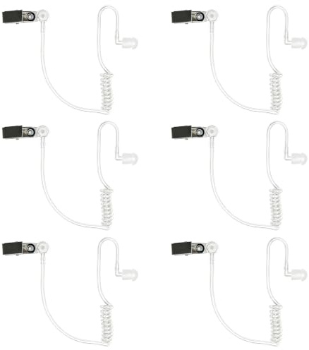 HYS Auricolare di sicurezza con tubo sonoro, tubo acustico di ricambio per cuffie audio per radio bidirezionali, accessori per costumi da agente segreto per il carnevale (6)