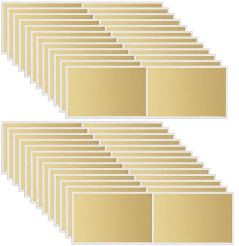 Rubbelaufkleber Rubbellose Selber MachenRechteckig, 50 Stück, 58 mm×35 mm | Gold Scratch off Sticker, Leicht Abziehbar, Haftstark und Frei von Schwermetallen, für Rubbelkarten und DIY Bastelarbeiten