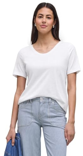 Street One Basic T-Shirt mit V-Neck White 42