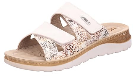Rohde Damen Pantolette mit Blumendruck und Lederdecksohle Baviera 1302