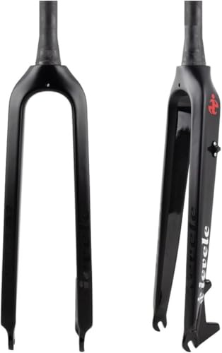 NIKANXIA Forcella Rigida MTB in Fibra di Carbonio, 26/27,5/29/29L Pollici, Tubo Conico 1-1/2 28,6 mm, Freno a Disco, ASSE QR, Forcella Anteriore(A,29L)