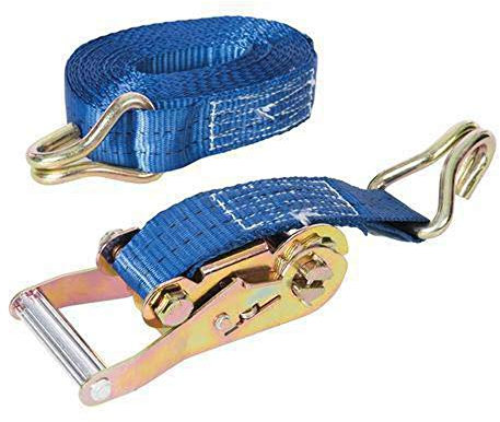 Silverline 785253 Spanngurt mit J-Haken, 6 m x 38 mm Nennleistung: 750 kg; Zurrkraft: 1950 kg