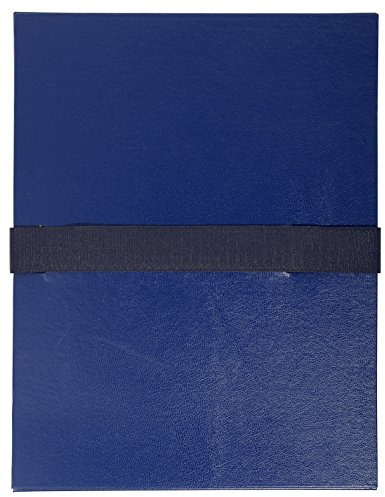 Exacompta 626E Aktenmappe aus Balacron mit dehnbarem Faltenrücken und Klettverschlußband für DIN A4 1 Stück dunkelblau Sammelmappe Dokumentenmappe Ideal für Büro