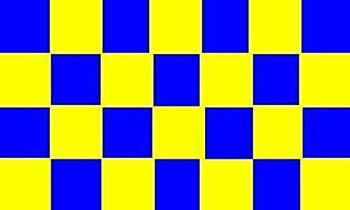 U24 Fahne Flagge Karo Blau - Gelb 90 x 150 cm