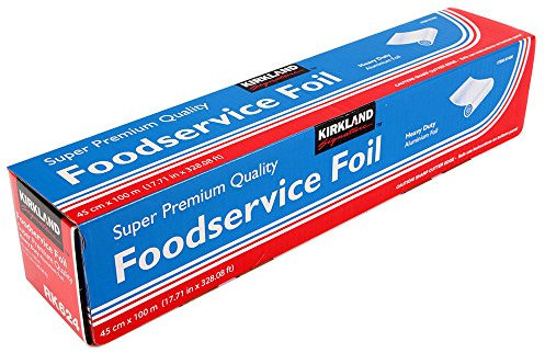 Kirkland Signature 2 kg 100 m x 45, 45 cm x 45 cm Service alimentaire en aluminium robuste en aluminium – Lot de 2