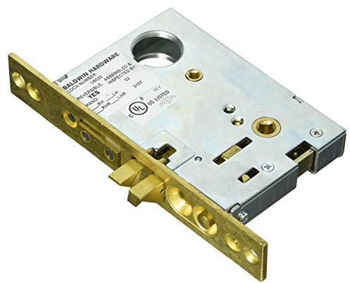 Baldwin 6020.L Left Handed Entrance and Apartment Mortise Lock with 2-3/4 Backs, Lifetime Polished Brass
